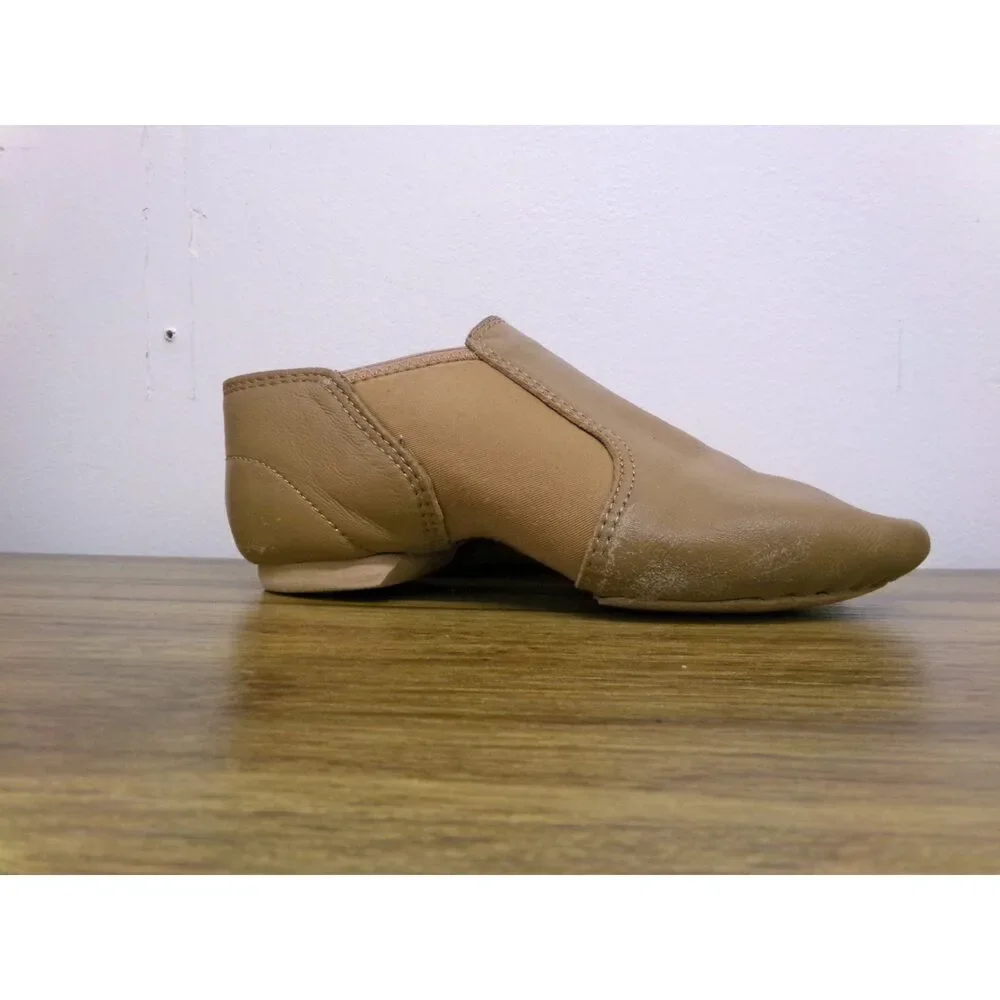 Pre-Owned Dance Jazz Shoes Dance Class Girls 1M Kids Slip On Leather Split Sole